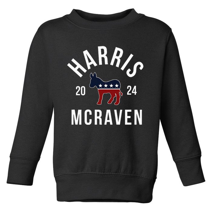 Harris Mcraven 2024 Vote Kamala Harris William Mcraven 24 Toddler Sweatshirt