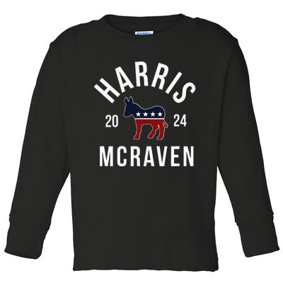 Harris Mcraven 2024 Vote Kamala Harris William Mcraven 24 Toddler Long Sleeve Shirt