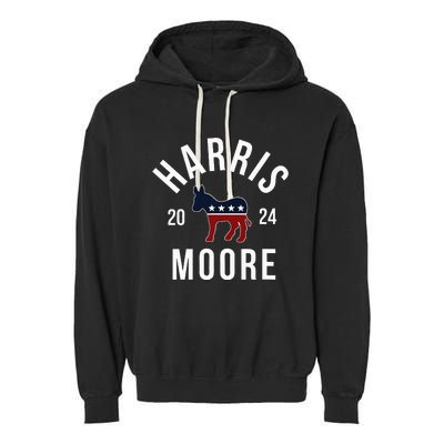 Harris Moore 2024 Vote Kamala Harris Wes Moore 24 Rally Garment-Dyed Fleece Hoodie