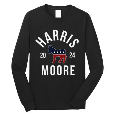 Harris Moore 2024 Vote Kamala Harris Wes Moore 24 Rally Long Sleeve Shirt