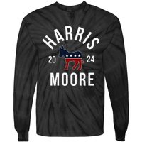 Harris Moore 2024 Vote Kamala Harris Wes Moore 24 Rally Tie-Dye Long Sleeve Shirt