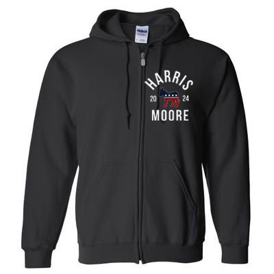 Harris Moore 2024 Vote Kamala Harris Wes Moore 24 Rally Full Zip Hoodie