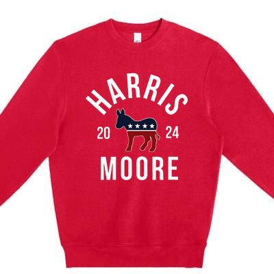 Harris Moore 2024 Vote Kamala Harris Wes Moore 24 Rally Premium Crewneck Sweatshirt