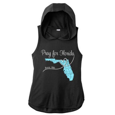 Hurricane Milton 2024 Pray For Florida Ladies PosiCharge Tri-Blend Wicking Draft Hoodie Tank