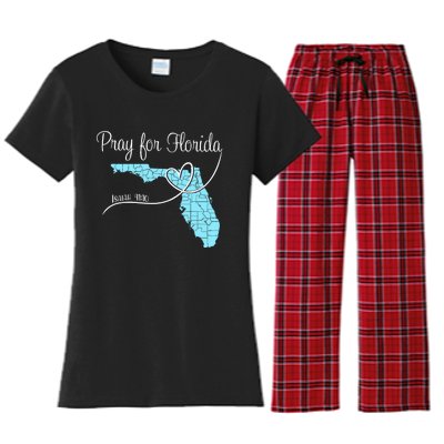 Hurricane Milton 2024 Pray For Florida Women's Flannel Pajama Set