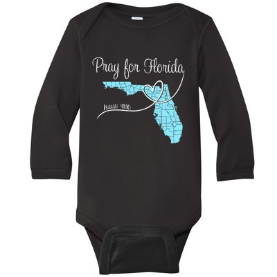 Hurricane Milton 2024 Pray For Florida Baby Long Sleeve Bodysuit