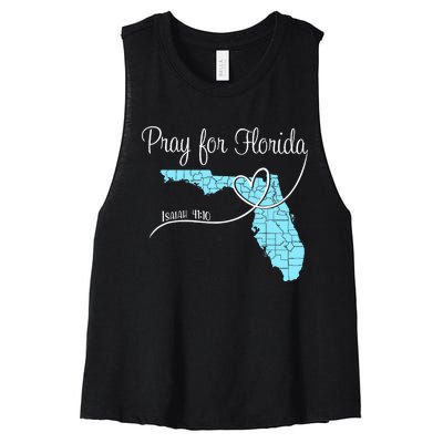 Hurricane Milton 2024 Pray For Florida Women's Racerback Cropped Tank