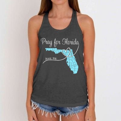 Hurricane Milton 2024 Pray For Florida Women's Knotted Racerback Tank