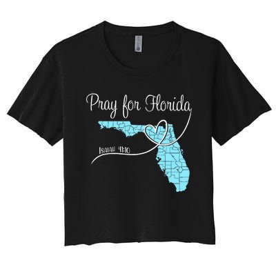 Hurricane Milton 2024 Pray For Florida Women's Crop Top Tee