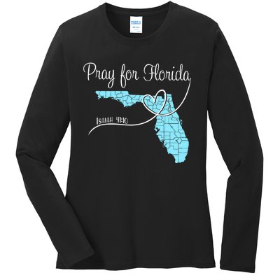 Hurricane Milton 2024 Pray For Florida Ladies Long Sleeve Shirt