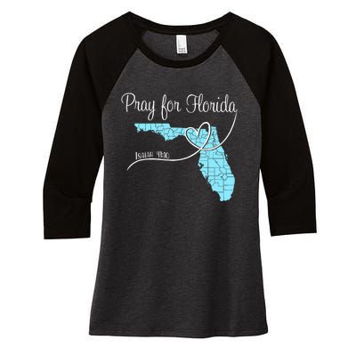 Hurricane Milton 2024 Pray For Florida Women's Tri-Blend 3/4-Sleeve Raglan Shirt