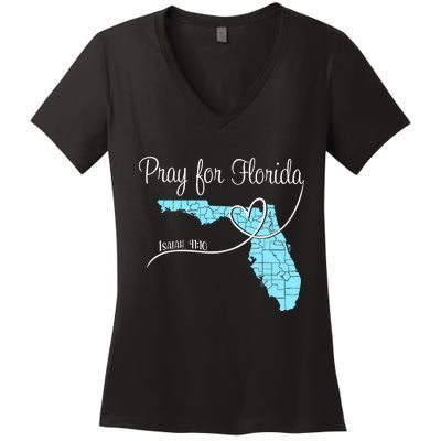 Hurricane Milton 2024 Pray For Florida Women's V-Neck T-Shirt