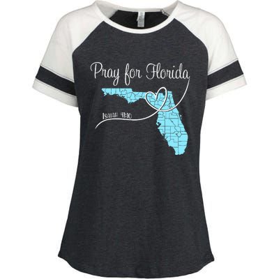 Hurricane Milton 2024 Pray For Florida Enza Ladies Jersey Colorblock Tee