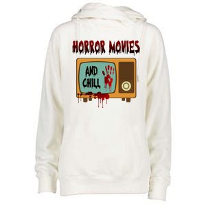 Horror Movies And Chill Scary Womens Funnel Neck Pullover Hood