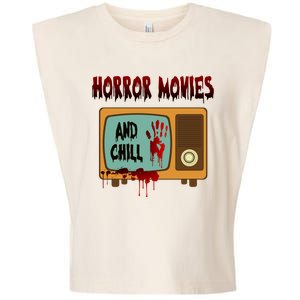 Horror Movies And Chill Scary Garment-Dyed Women's Muscle Tee