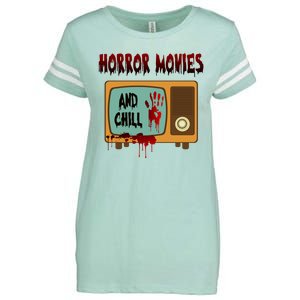 Horror Movies And Chill Scary Enza Ladies Jersey Football T-Shirt