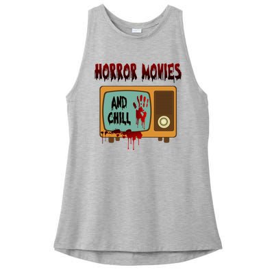 Horror Movies And Chill Scary Ladies PosiCharge Tri-Blend Wicking Tank