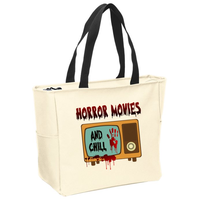 Horror Movies And Chill Scary Zip Tote Bag