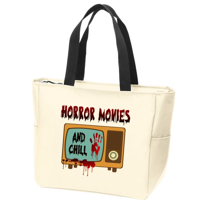 Horror Movies And Chill Scary Zip Tote Bag