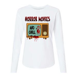 Horror Movies And Chill Scary Womens Cotton Relaxed Long Sleeve T-Shirt