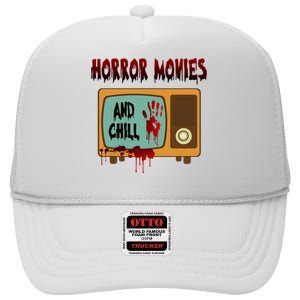 Horror Movies And Chill Scary High Crown Mesh Back Trucker Hat