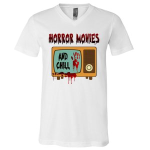 Horror Movies And Chill Scary V-Neck T-Shirt