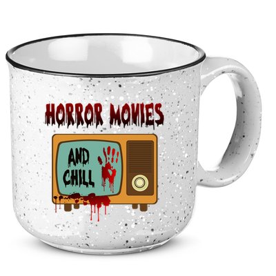 Horror Movies And Chill Scary 15oz Campfire Ceramic Mug