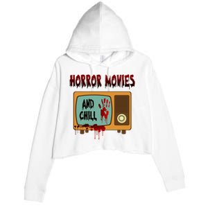 Horror Movies And Chill Scary Crop Fleece Hoodie