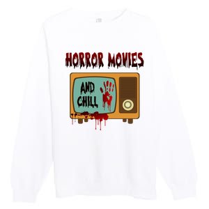 Horror Movies And Chill Scary Premium Crewneck Sweatshirt