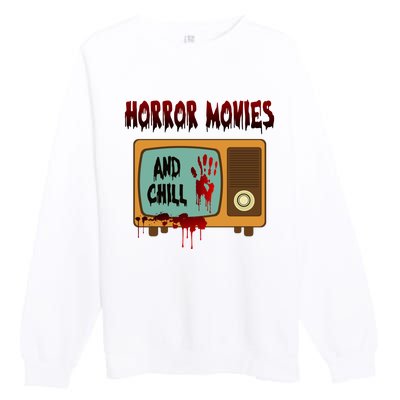 Horror Movies And Chill Scary Premium Crewneck Sweatshirt