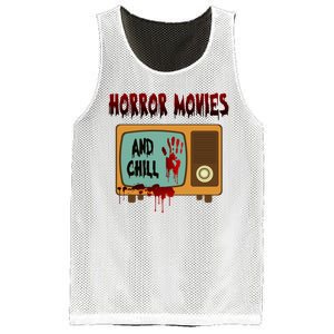 Horror Movies And Chill Scary Mesh Reversible Basketball Jersey Tank