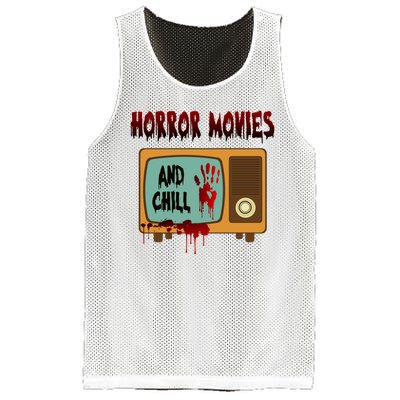 Horror Movies And Chill Scary Mesh Reversible Basketball Jersey Tank