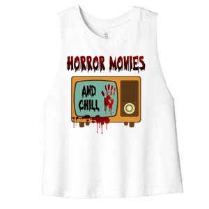 Horror Movies And Chill Scary Women's Racerback Cropped Tank