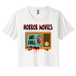 Horror Movies And Chill Scary Women's Crop Top Tee