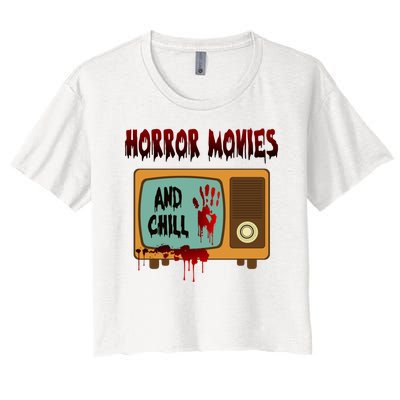 Horror Movies And Chill Scary Women's Crop Top Tee