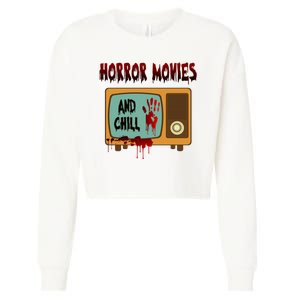 Horror Movies And Chill Scary Cropped Pullover Crew