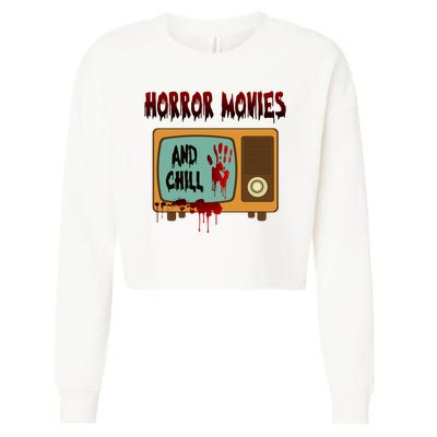 Horror Movies And Chill Scary Cropped Pullover Crew