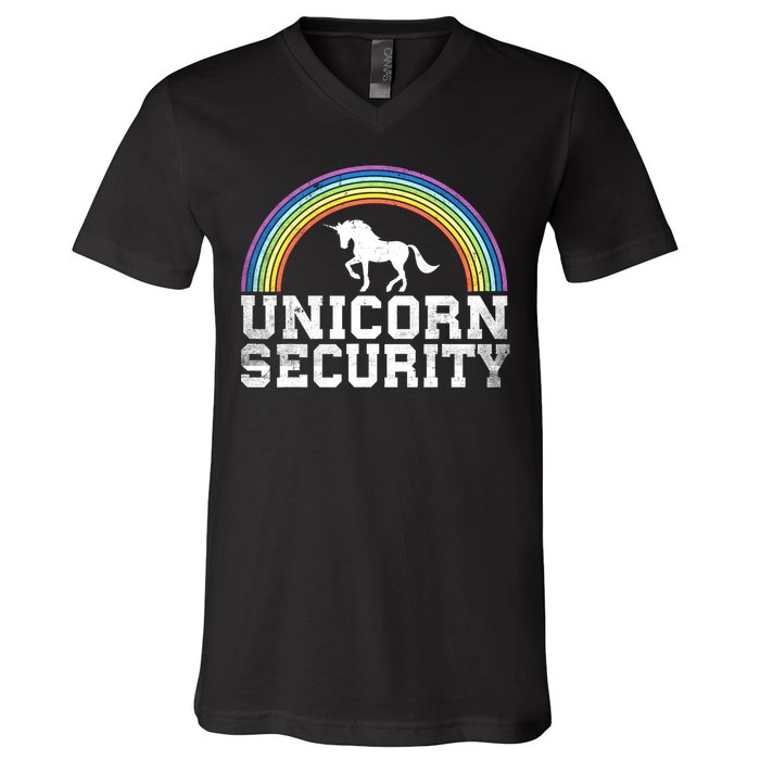 Halloween Mom Adult Costume Unicorn Security V-Neck T-Shirt