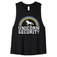 Halloween Mom Adult Costume Unicorn Security Women's Racerback Cropped Tank