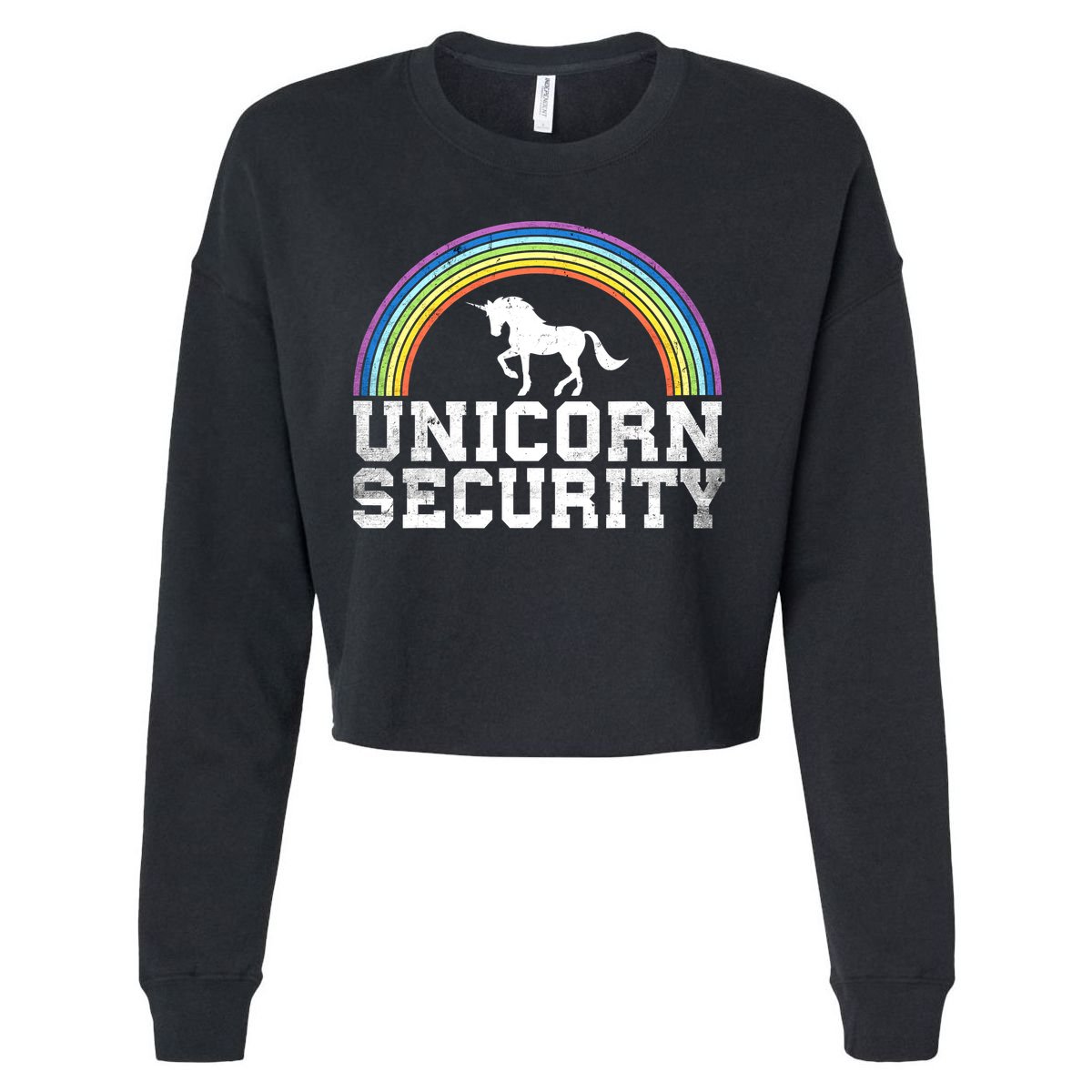 Halloween Mom Adult Costume Unicorn Security Cropped Pullover Crew