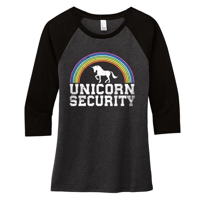 Halloween Mom Adult Costume Unicorn Security Women's Tri-Blend 3/4-Sleeve Raglan Shirt