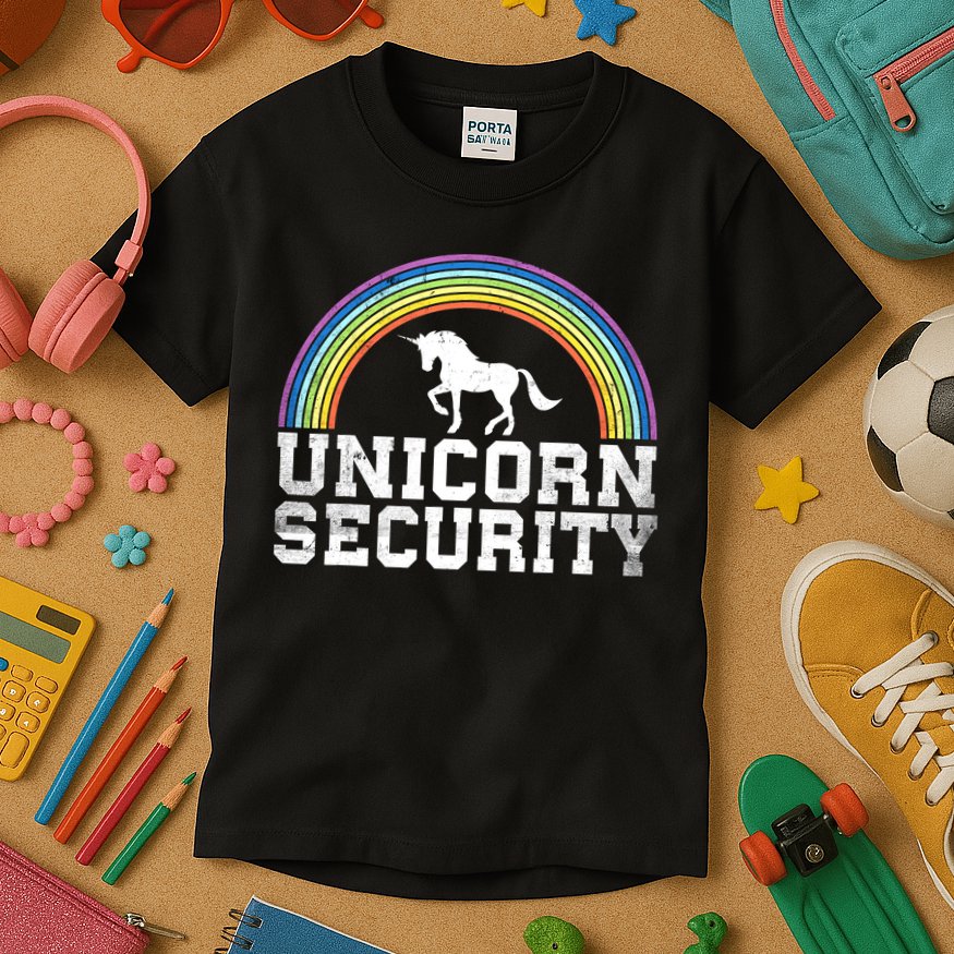 Halloween Mom Adult Costume Unicorn Security Kids T-Shirt