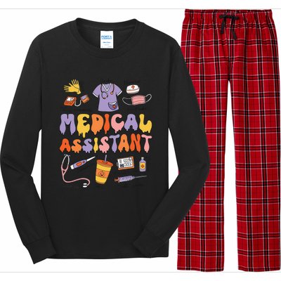 Halloween Medical Assistant Halloween Nurse Healthcare Cma Long Sleeve Pajama Set