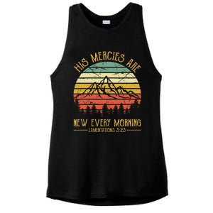 His Mercies Are New Every Morning Bible Verse Christian Ladies PosiCharge Tri-Blend Wicking Tank