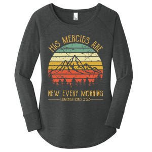 His Mercies Are New Every Morning Bible Verse Christian Women's Perfect Tri Tunic Long Sleeve Shirt