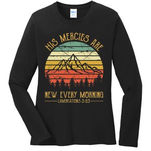 His Mercies Are New Every Morning Bible Verse Christian Ladies Long Sleeve Shirt