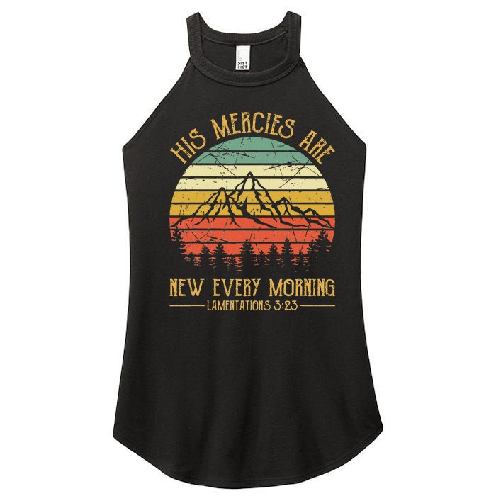 His Mercies Are New Every Morning Bible Verse Christian Women's Perfect Tri Rocker Tank