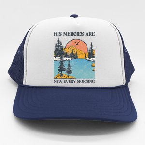 His Mercies Are New Every Morning Bible Verse Christian Trucker Hat