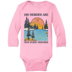 His Mercies Are New Every Morning Bible Verse Christian Baby Long Sleeve Bodysuit