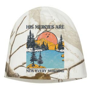 His Mercies Are New Every Morning Bible Verse Christian Kati - Camo Knit Beanie